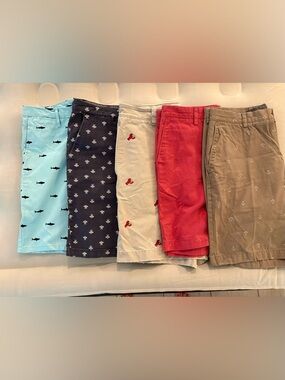 Men’s size 36 coastal vibe shorts 5 pairs- Light Blue, Navy, Cream, Red, Brown